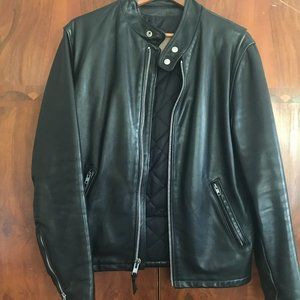 Walter Dyer Lined Leather Motorcycle Jacket Size 40L